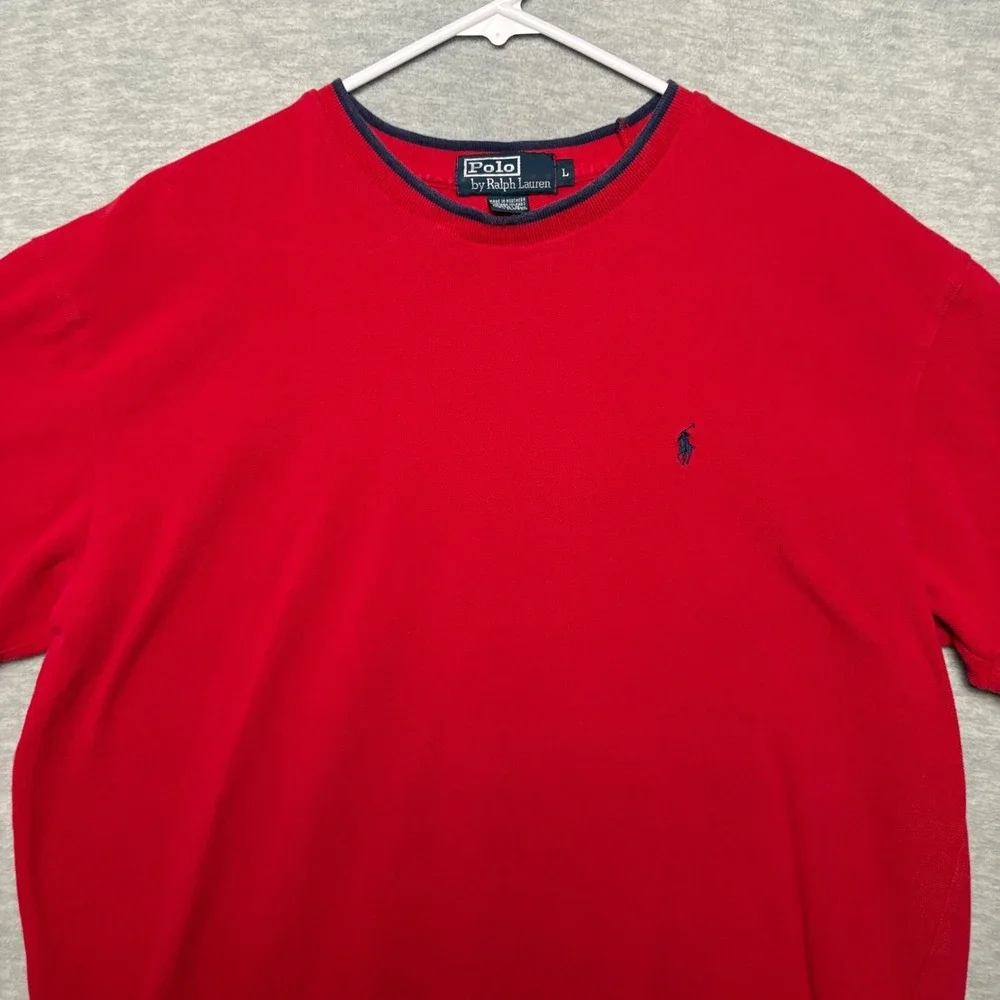 Vintage 90's Polo Ralph Lauren Single Stitch Textured Tee Men's L